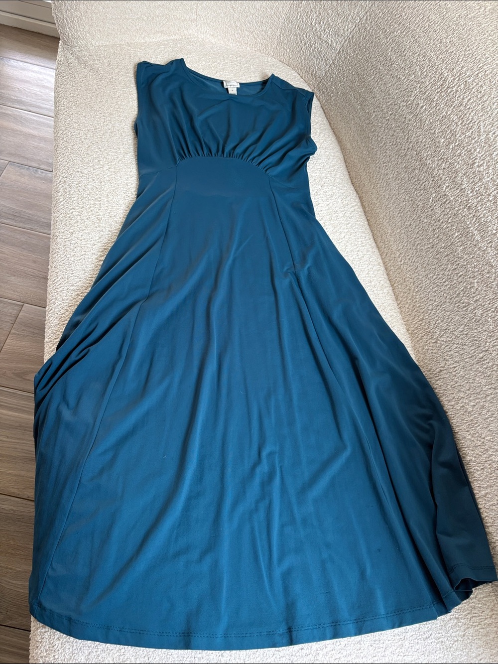 Maeve Teal Maxi Dress with Gathered Waist